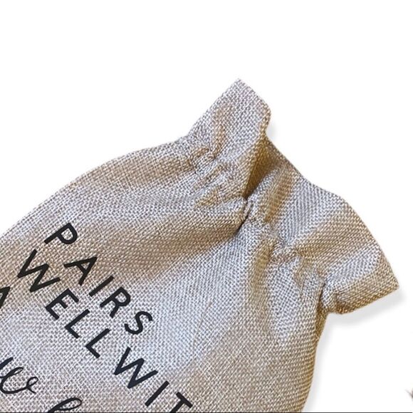 NWT Wool + Pepper Co. CUSTOM New Home Premium Burlap Wine Bag - Picture 3 of 4